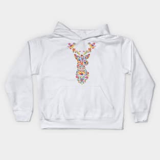 floral animal deer cute cartoon design Kids Hoodie